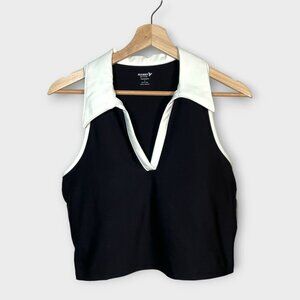 Old Navy Active Top LARGE Powersoft Black White Workout Yoga NEW